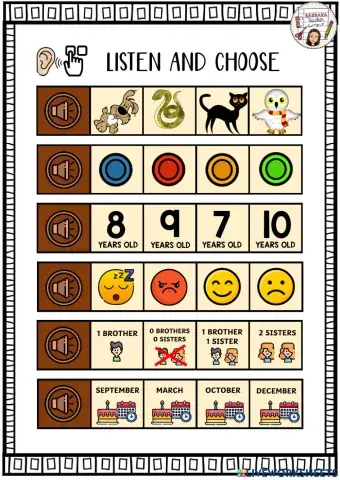 PERSONAL QUESTIONS listen and choose the right answer