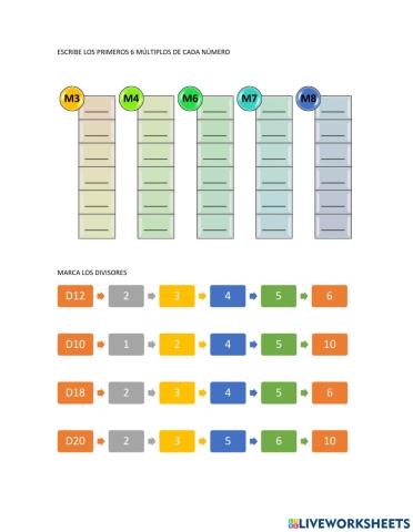 Múltiplos y Divisores