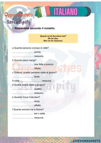 Progetto italiano, tarea 14