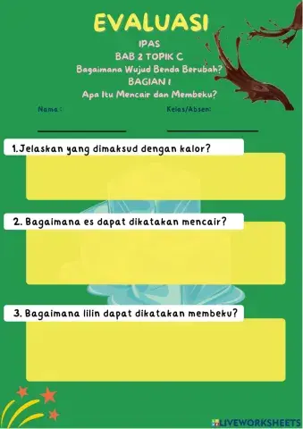 Evaluasi IPAS Perubahan Wujud Benda