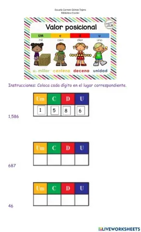 Lugar posicional hasta la unidad de millar