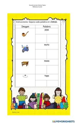 División de sílabas