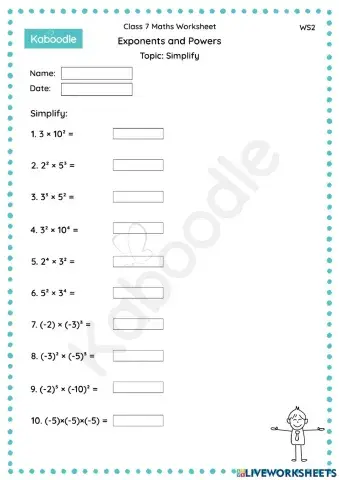 Exponents & Powers (Simplify)