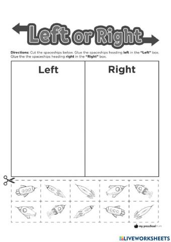 Left and Right Worksheet