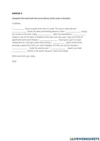 IE0, Unit 3, Grammar and Vocabulary, Exercise 9