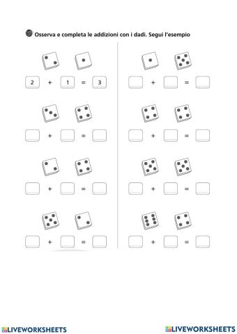 Conta ed esegui le addizioni