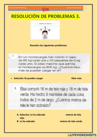 Resolución de problemas. Ficha 3.