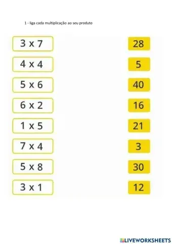 Tabuadas 2, 3, 4, 5, 6