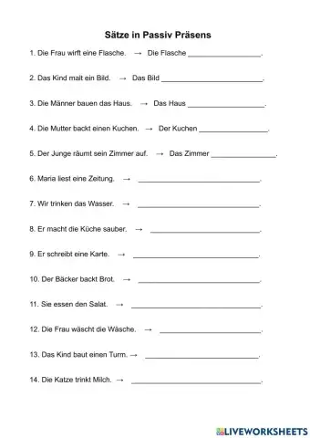 Sätze in Passiv Präsens