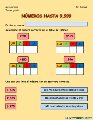 Números hasta 9,999