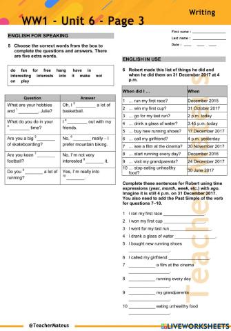 WW1 - Unit 6 - Page 3