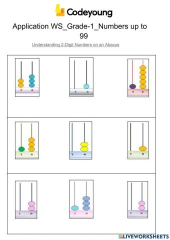 Understanding 2-Digit Numbers on an Abacus-Advance CW