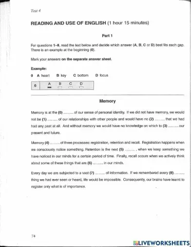 FCE Use of English Test