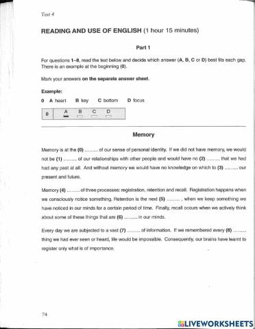 FCE Use of English Test