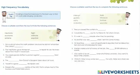 EmSat High Frequency Words
