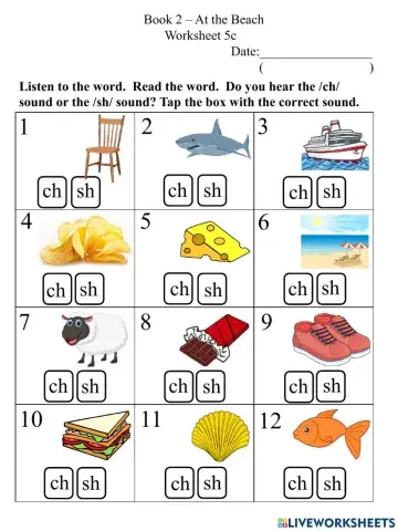 5c Ch Sh Worksheet