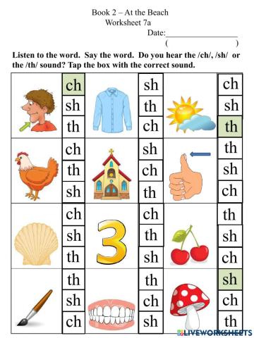 Ch Sh Th worksheet