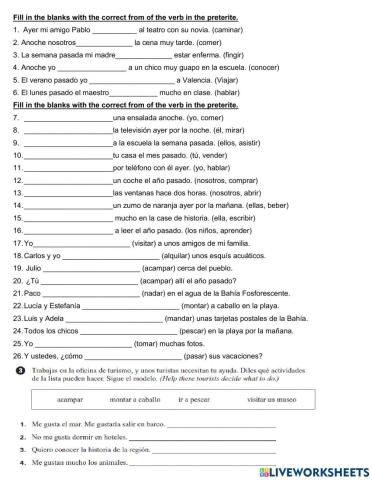 Avancemos 2 u1l2 preterito