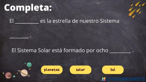 Completa sistema solar