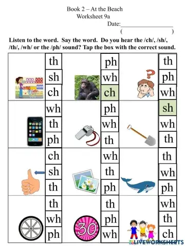 9a Consonant Digraph Worksheet