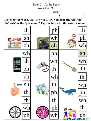 9a Consonant Digraph Worksheet