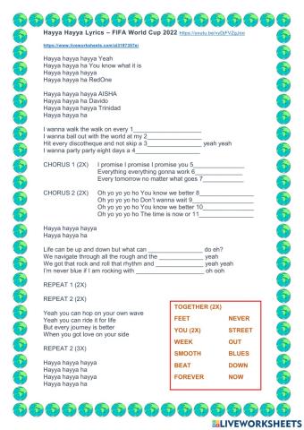 Hayya Hayya Lyrics – FIFA World Cup 2022