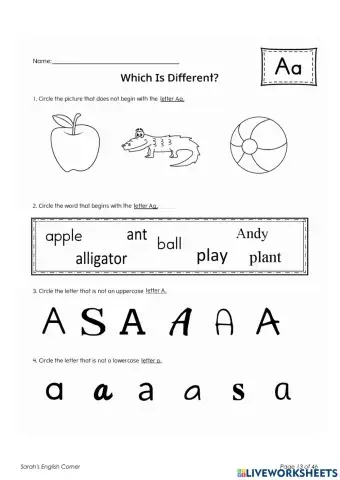 Phonics - Letter A
