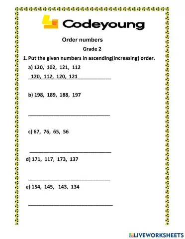 Order numbers