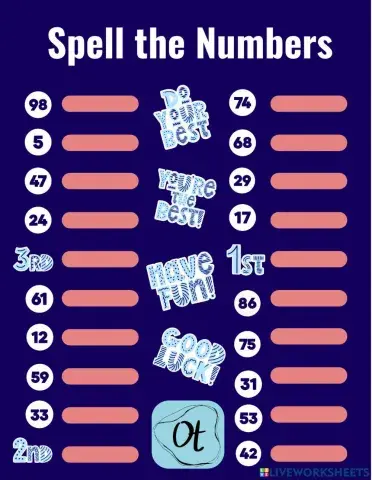 Numbers Vocabulary List -1