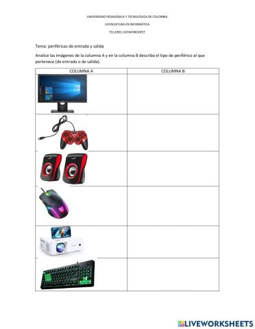 Periféricos de entrada y salida