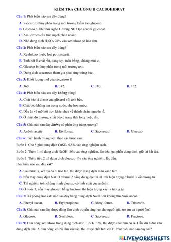 Chương ii cacbohidrat