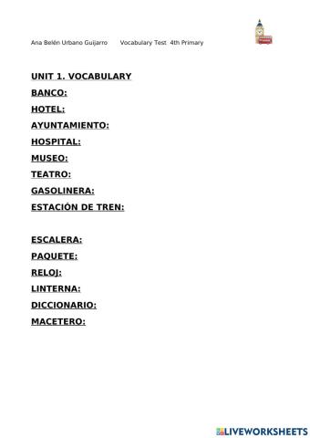 Vocabulary unit 1