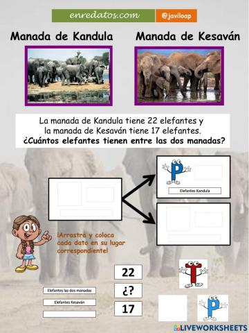 Problema de suma - elefantes