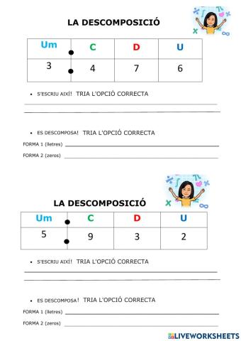 Descomposició de nombres de 4 xifres