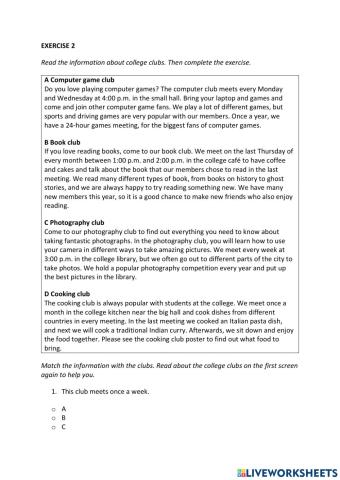 IE0, Unit 3, Reading and Writing, Exercise 2