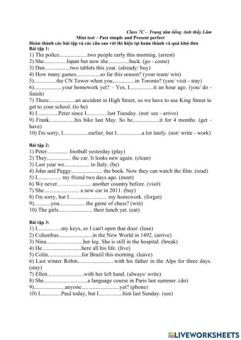 Past simple & Present perfect