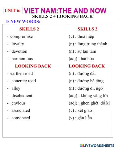 English 9- unit 6- Skills 2 + looking back