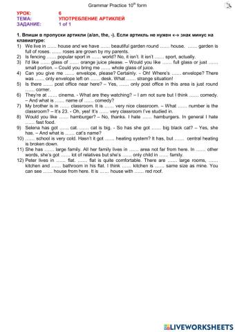 Lesson 6 (10th form ex2)