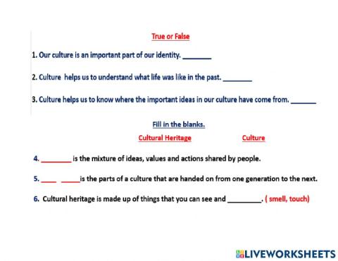 Culture and CULTURAL HERITAGE