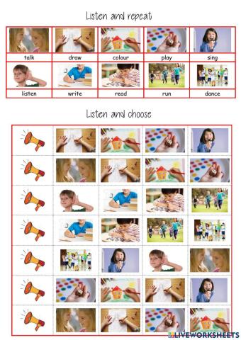 listen and choose school actions