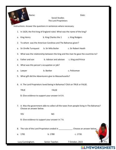 The Lord Proprietors