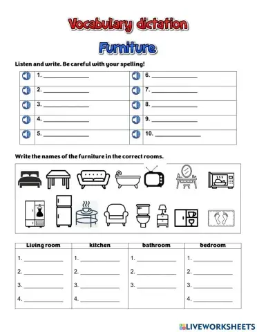 Furniture vocabulary