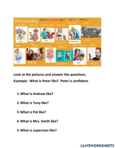 Personality adjectives