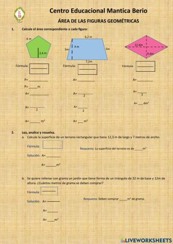 Área de figuras geométricas