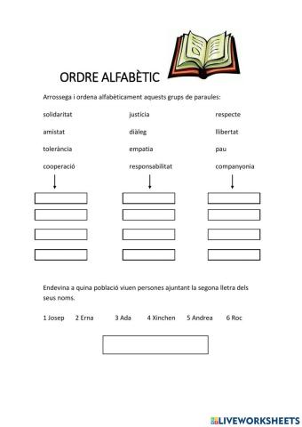 Ordre alfabètic