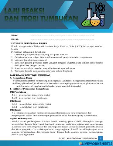 Laju reaksi dan teori tumbukan