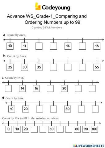 Counting 2-Digit Numbers-Advance WS