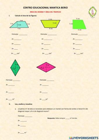 Área del Rombo y Trapecio