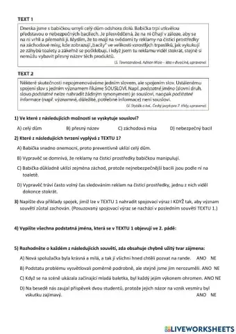 Práce s textem - Bacily