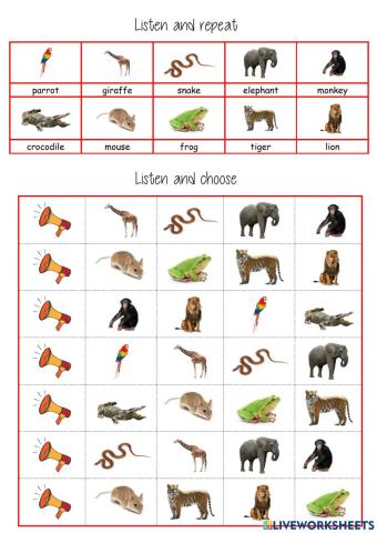 listen and choose animals tiger 1